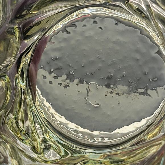 Vintage Libbey Avocado Green Crackle Pattern Juice Drinking Glasses Set of 3 - Picture 6 of 10